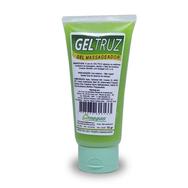 Geltruz gel de massagem com óleo de avestruz Amazon Struthio